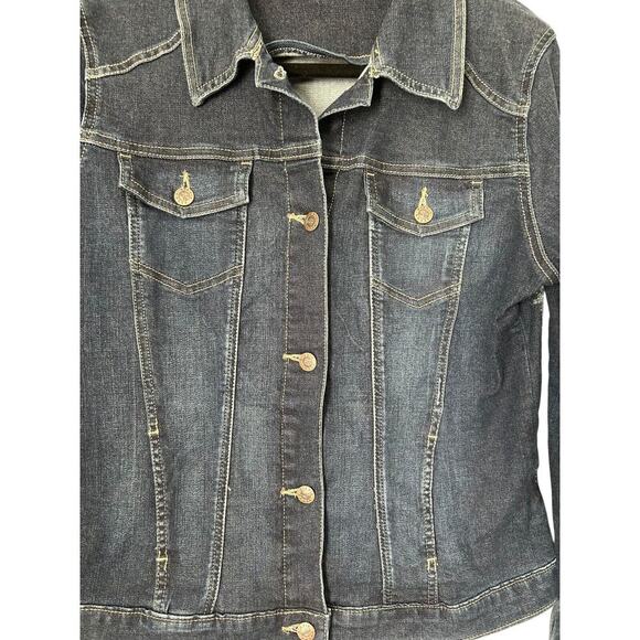 Riders Lee Denim Jacket Size L Indigo Hand Painted Creation of Adam Art to Wear - Picture 3 of 11